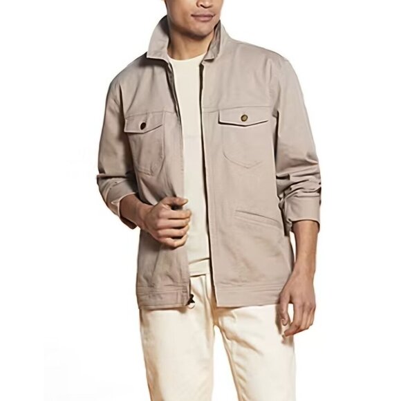 American Threads Midweight Denim Vintage Khaki Men's Jacket Size M - Picture 1 of 12